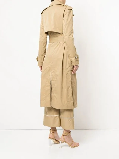 Shop Manning Cartell Military Style Trench Coat - Brown
