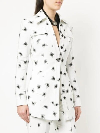 Shop Manning Cartell Spot Embroidered Fitted Jacket In White