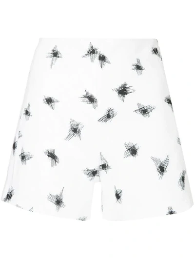 Shop Manning Cartell Spot Embroidered Shorts - White