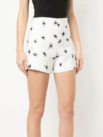 Shop Manning Cartell Spot Embroidered Shorts - White