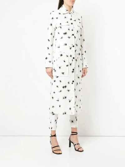 Shop Manning Cartell Spot Embroidered Fitted Coat In White/black