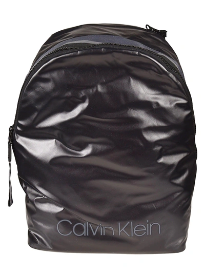 Shop Calvin Klein Logo Backpack In Nero