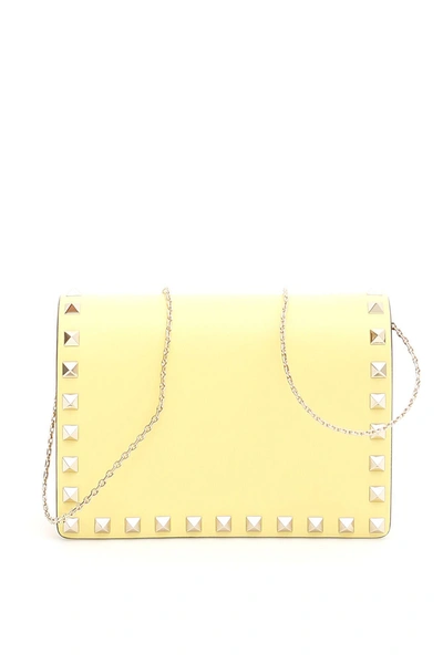 Shop Valentino Mini Rockstud Bag In Jonquille