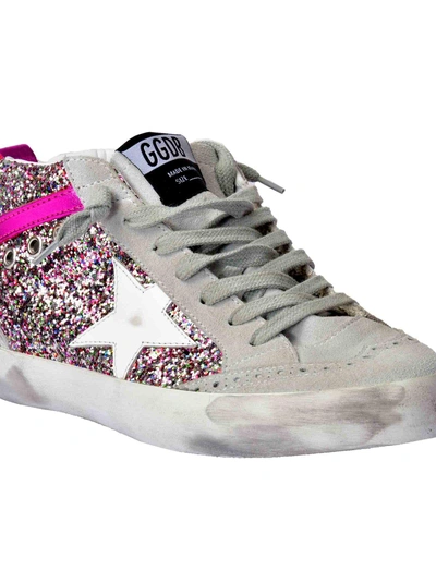 Shop Golden Goose Mid Star Sneakers In Nmulticolor Glitter White Star
