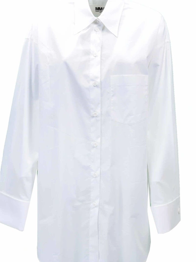 Shop Mm6 Maison Margiela Oversized Classic Shirt In White