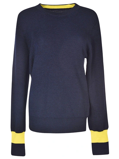 Shop Maison Margiela Ribbed Sweater In Blu