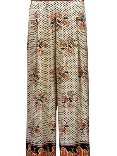 Shop Forte Forte Printed Wide Trousers In Sahara