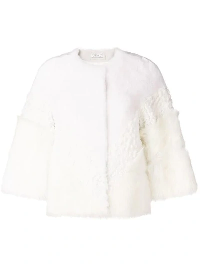 Shop Desa 1972 Shearling Fitted Jacket In White