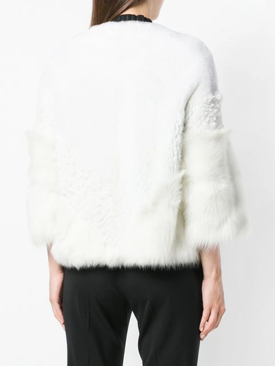 Shop Desa 1972 Shearling Fitted Jacket In White