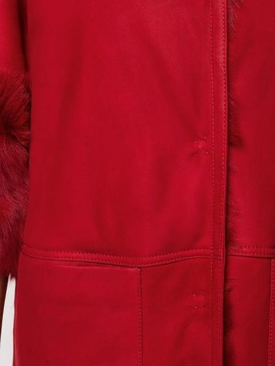 Shop Desa 1972 Shearling Oversized Coat In Red