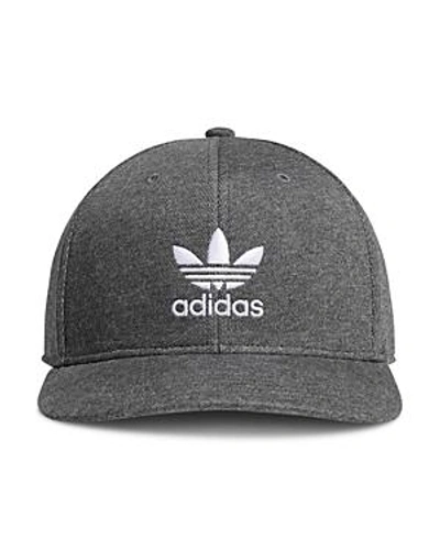 Shop Adidas Originals Trefoil Snapback Hat In Dark Gray/white