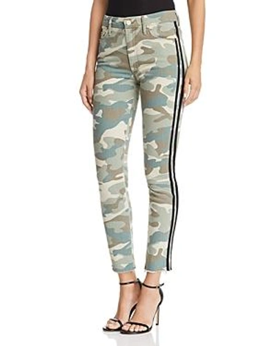 Shop Mother Looker High-rise Camo Track Stripe Skinny Jeans In See Me Run Black - 100% Exclusive