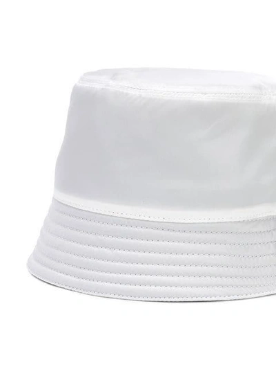 Shop Prada Logo Bucket Hat In White