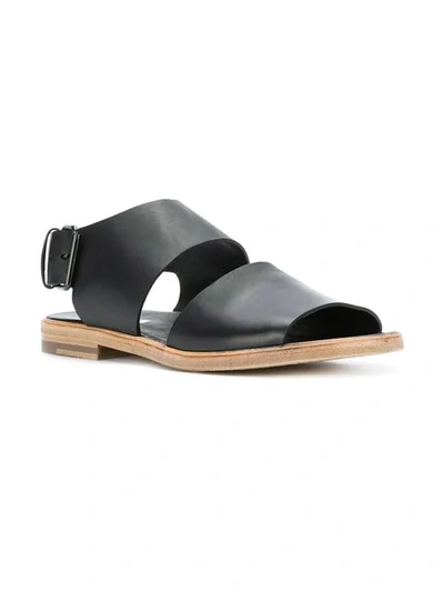 Shop Marsèll Double Strap Flat Sandals In Black