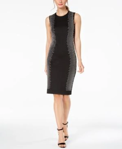 Shop Calvin Klein Embellished Sheath Dress In Black