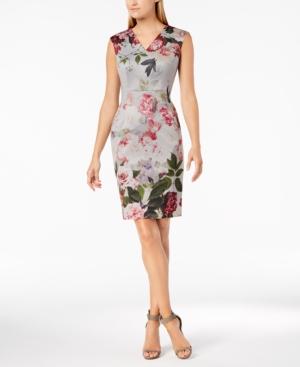 calvin klein grey floral dress