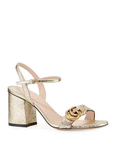 gucci marmont sandals gold