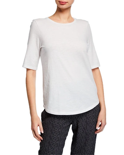 Shop Eileen Fisher Organic Cotton Slub Tee Shirt In White