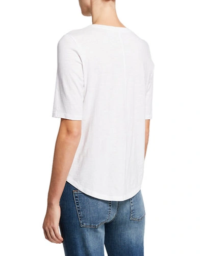 Shop Eileen Fisher Organic Cotton Slub Tee Shirt In White