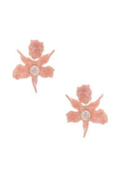 Shop Lele Sadoughi Crystal Lily Earrings In Pink