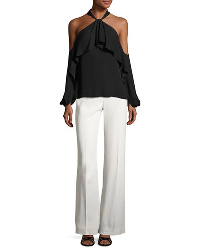 Kobi Halperin Melina Womens Viscose Wide Leg Dress Pants In Ivory