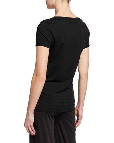 Shop Skin Easy V-neck Cotton Tee In Black