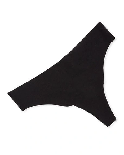 Shop Hanro Invisible Cotton Thong Underwear In Black