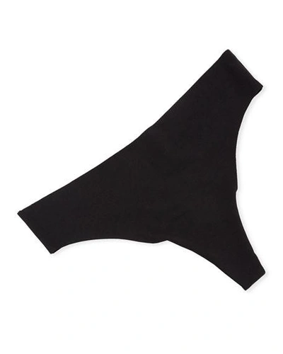 Hanro Invisible Cotton Thong Underwear In Black