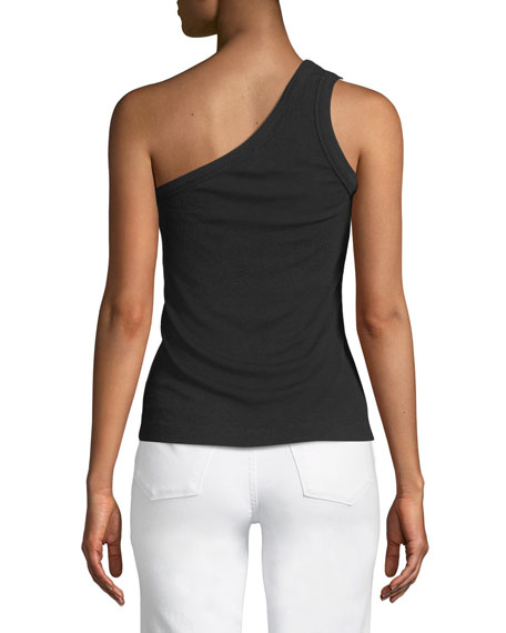 3x1 Ribbed One-shoulder Tank Top In Black | ModeSens