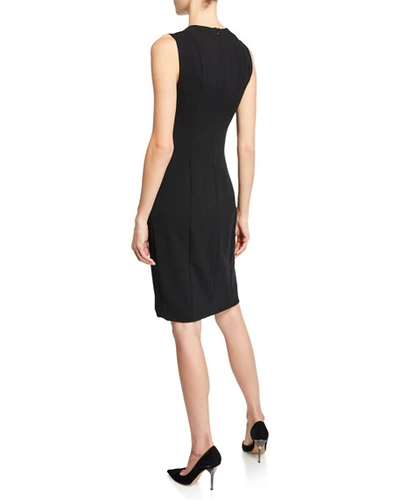 Shop Akris Sleeveless V-neck Dress In Black