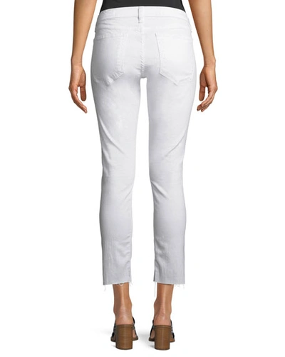 Shop Rag & Bone Dre Mid-rise Cropped Skinny Stretch-twill Jeans In White