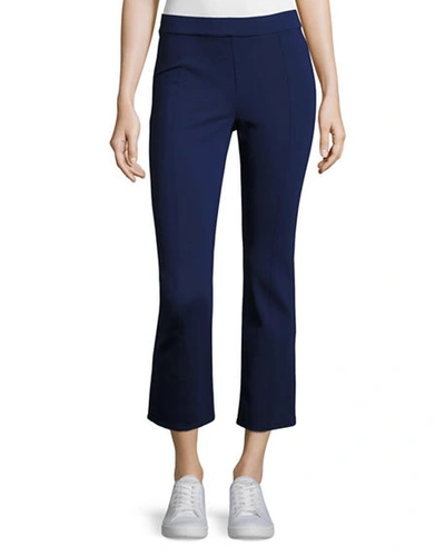 Shop Tory Burch Stacey Ponte Cropped Pants In Navy