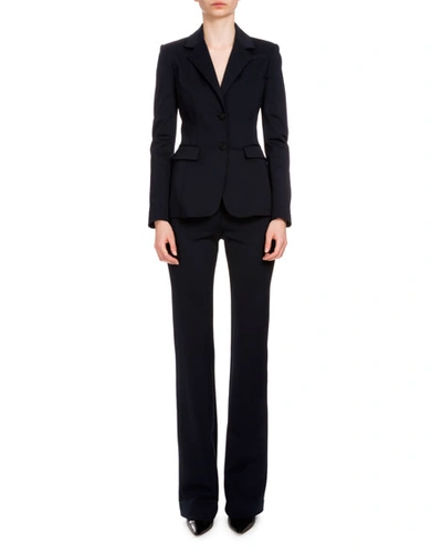 Shop Altuzarra Serge Zip-front Flare-leg Pants, Navy