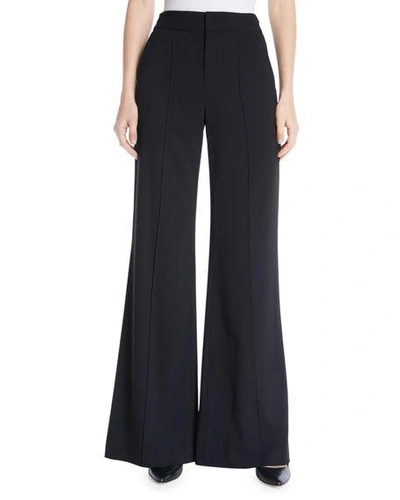 Shop Alice And Olivia Dylan High-waist Wide-leg Pants In Black