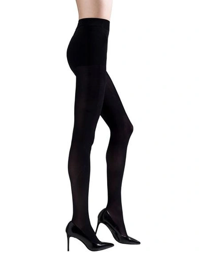 Shop Natori Velvet Touch Opaque Control-top Tights In Black