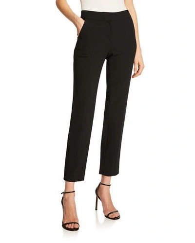 St John St. John Collection 'jennifer' Crepe Marocain Ankle Pants In Caviar