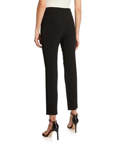 St John St. John Collection 'jennifer' Crepe Marocain Ankle Pants In Caviar