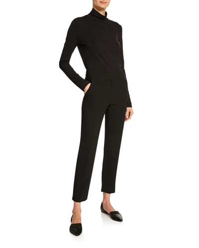 St John St. John Collection 'jennifer' Crepe Marocain Ankle Pants In Caviar
