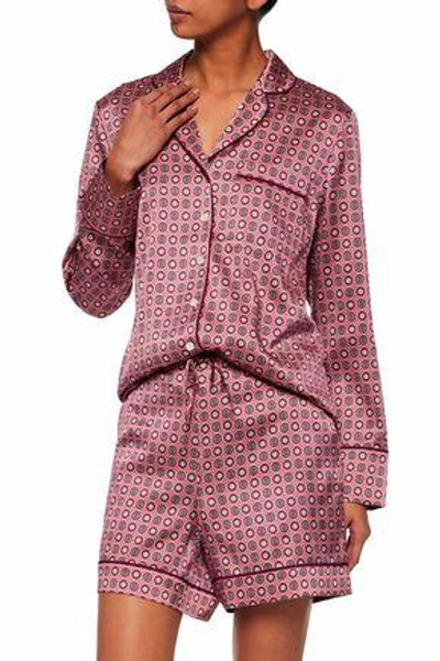 Shop Iris & Ink Woman Dusty Printed Silk-blend Satin Pajama Set Pink