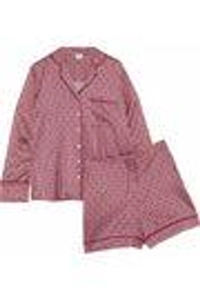 Shop Iris & Ink Woman Dusty Printed Silk-blend Satin Pajama Set Pink