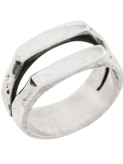 Shop Henson Carved Double Stacker Ring - Metallic