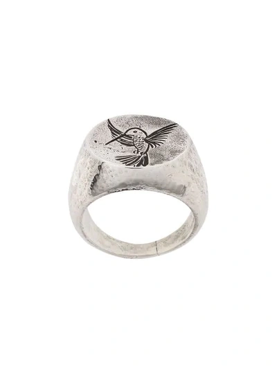 Shop Henson Engraved Hummingbird Ring - Metallic