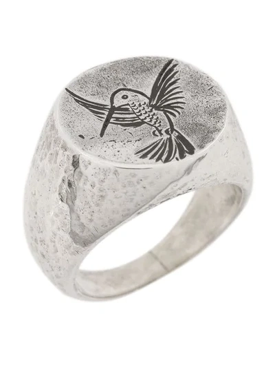 Shop Henson Engraved Hummingbird Ring - Metallic