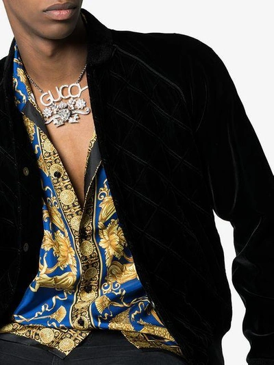 Shop Gucci Guccy Halskette Mit Kristallen In Metallic