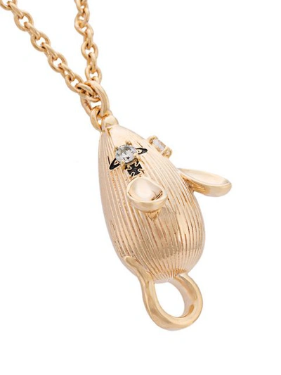 Shop Vivienne Westwood Mouse Long Pendant Necklace - Metallic