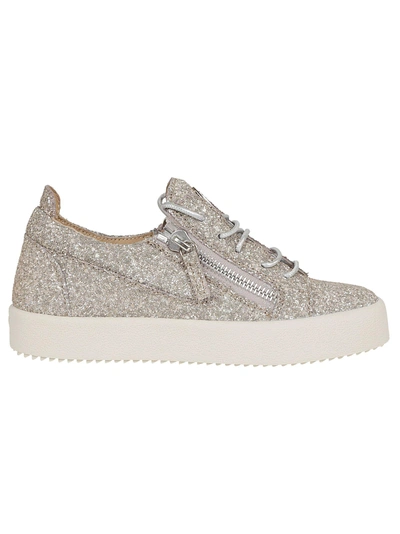 Shop Giuseppe Zanotti Cheryl Glitter Sneakers In Argento