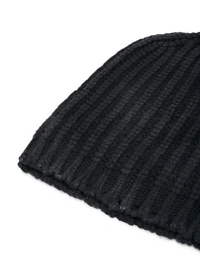Shop Avant Toi Rib Knit Beanie - Black