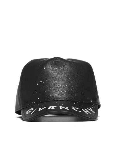 Shop Givenchy Logo Hat In Black/bianco