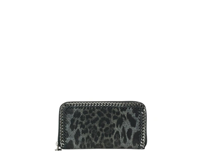 Shop Stella Mccartney Zip Around Falabella Wallet In Leopard
