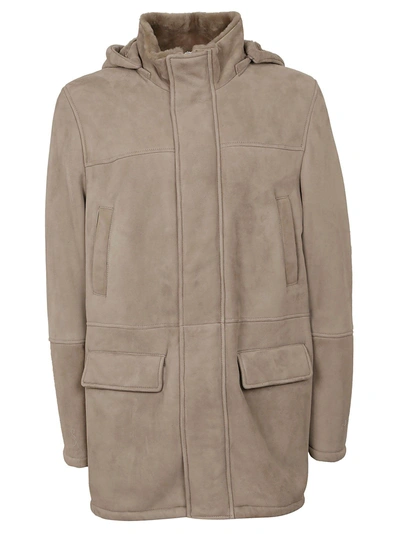 Shop Eleventy Hooded Coat In Tortora